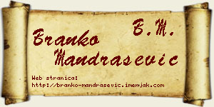 Branko Mandrašević vizit kartica